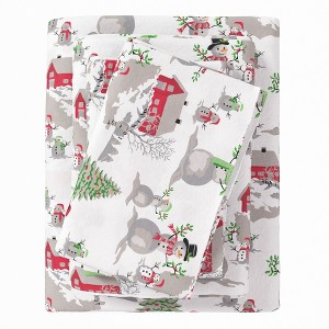 100% Cotton Lodge Printed Flannel Sheet Set - Great Bay Home - 1 of 4