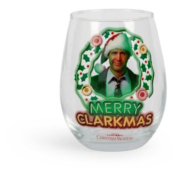 Silver Buffalo National Lampoon's Christmas Vacation Merry Clarkmas Stemless Glass | 20 Ounces