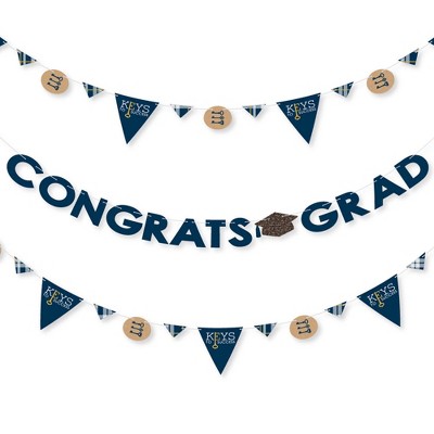 Big Dot of Happiness Grad Keys to Success - Graduation Party Letter Banner Decoration - 36 Banner Cutouts and Congrats Grad Banner Letters