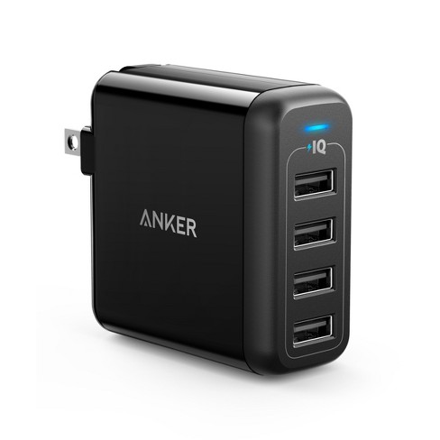 PowerPort 4 Anker (cargador de 4 puertos USB de 40 W) cargador USB con  puertos múltiples con enchufe plegable para iPhone 6 / 6 Plus, iPad Air 2 y