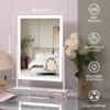 VANITII 12''X 16'' Vanity Makeup Mirror with  Lights LED Strip Adjustable Brightsness Tabletop Metal White - 3 of 4