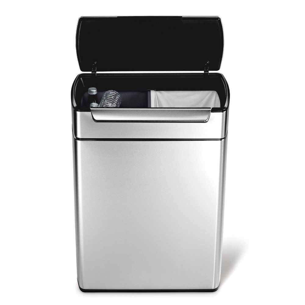 Photos - Waste Bin Simplehuman 48L Touch Bar Dual Compartment Kitchen Step Trash Can Recycler 