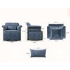 360-Degree Swivel Square Accent Sofa Chair, Plush Fabric Lounge Chair with Gold Metal Legs, Comfortable Armchair for Living Room - 3 of 4