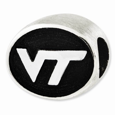 Black Bow Jewelry Sterling Silver & Enamel Virginia Tech Collegiate Bead Charm