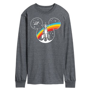 Men's - Disney - Mickey Mouse Retro Space Logo Long Sleeve Graphic T-Shirt - 1 of 4