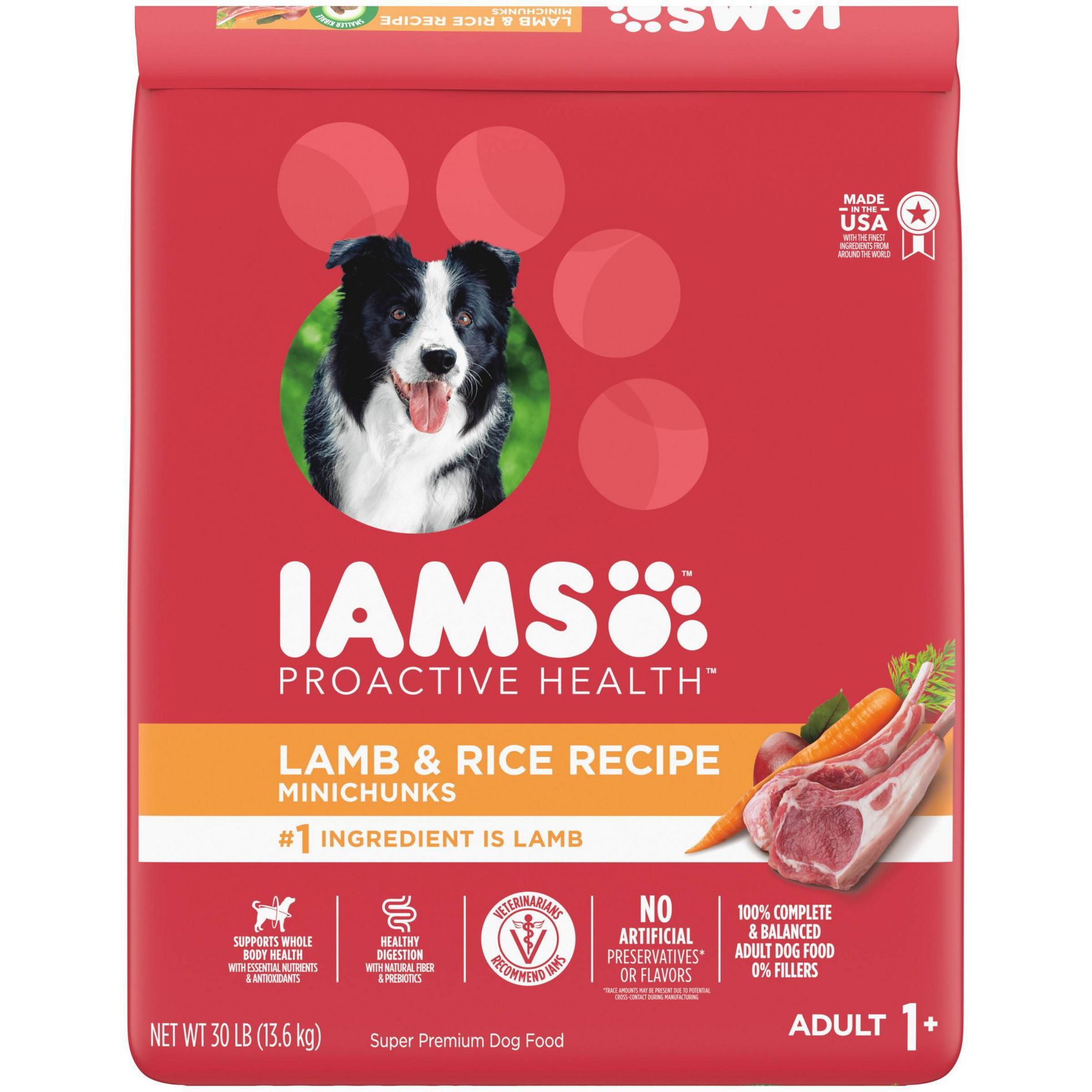 IAMS Proactive Health Minichunks Lamb and Rice Flavor Dry Dog Food - 30lbs