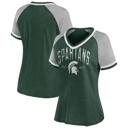 NCAA Michigan State Spartans Women's Gray V-Neck Raglan T-Shirt