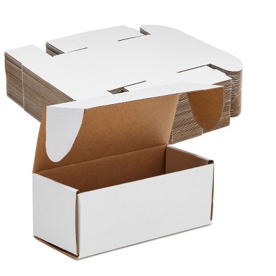 Stockroom Plus 50 Pack White Corrugated Boxes for Shipping and Packaging (6.5 x 2.75 x 2.5 In)