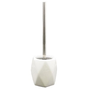 Evideco French Home Goods Elegant Diamond-Shaped Toilet Brush Set - Modern Stoneware Design with Stainless Steel Handle and Replaceable Brush Head - 1 of 4