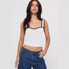 Summer Tops for Women Wide Strap Slim Fit Y2K Cropped Tank Tops Front Ruched Color Block Cropped Cami with Sweetheart Neck - 3 of 4