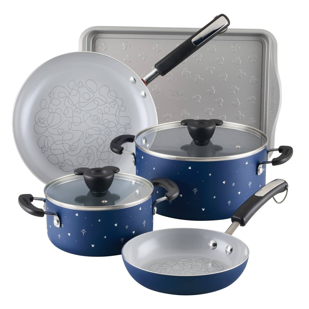 Photos - Bakeware Farberware Disney Bon Voyage 7pc Ceramic Nonstick Cookware Set Blue