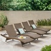 GDFStudio Olivia Outdoor Wicker Armless Adjustable Chaise Lounge (Set of 4) - 2 of 4