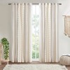 Grungis 50x108 Inch Cotton Printed Curtain Panels with Chenille Stripe and Lining for Living Room,Bedroom - 2 of 4