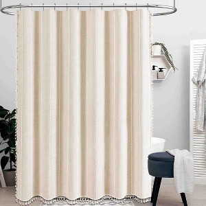 BAGOKIE 72"x72" Linen Blend Shower Curtain - 1 of 4