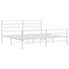 vidaXL Metal Bed Frame with Headboard&Footboard White 72 in.x83.9 in. California King - 4 of 4