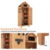 Outdoor Wooden Storage Shed, 63''H Vertical Tool Storage House with Shelves, Large Garden Tools Shed with Lockable Door for Backyard Garden Patio - 4 of 4