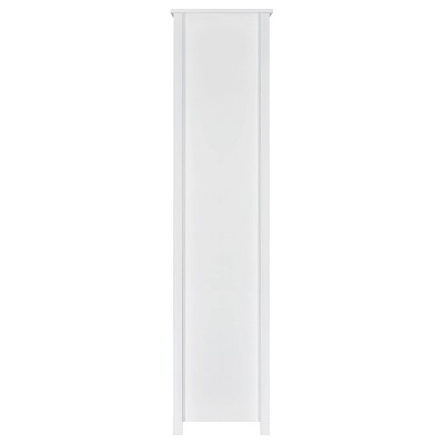 Contemporary White 8-Shelf Bookcase with Sleek Storage Drawer