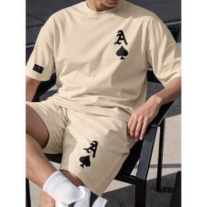 TIME HOLLOW Playing Card Print T-Shirt & Shorts Set - Fun Summer Outfit - 1 of 3