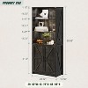 Fredees White Tall Bookcase with Doors & Shelves, Farmhouse Bookcase with LED Lights & Storage Cabinet for Bedroom and Living Room - 2 of 4