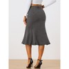 INSPIRE CHIC Women's High Waist Fishtail Ruffle Denim Jean Skirt - 4 of 4