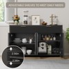 Gikpal 55’’ Modern Fluted Sideboard Cabinet, Entryway Table, Wooden Dresser for Bedroom with 2 Drawers & 2 Adjustable Shelves, Dining Room, Kitchen - 3 of 4