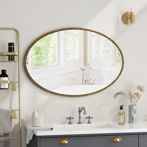 CAVINAS Retro Bathroom Mirror,Antique Silver Vanity Mirror,Wall Mirror with Iron Frame,Bathroom and Living Room Decor - 1 of 4