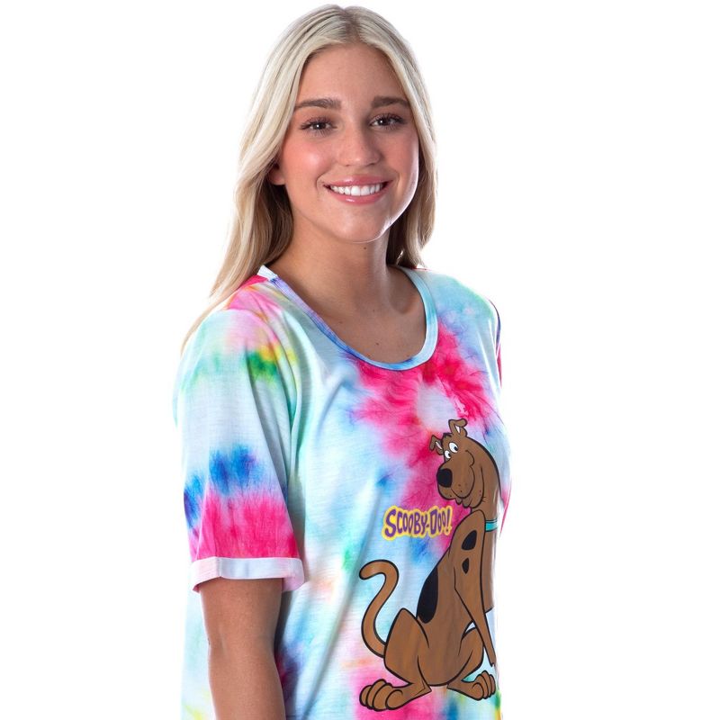 Scooby-Doo Women's Cartoon Graphic Tie Dye Nightgown Sleep Shirt Pajama Multicolored, 2 of 6