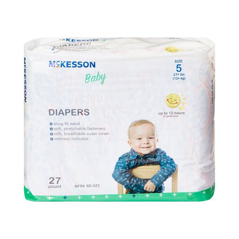 McKesson Baby Diapers, Disposable, Moderate Absorbency, Size 5, 2 of 5