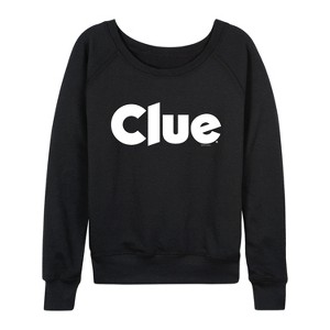 Women's - Clue - Clue Logo Lightweight French Terry Wide Neck Long Sleeve Graphic Shirt - 1 of 4