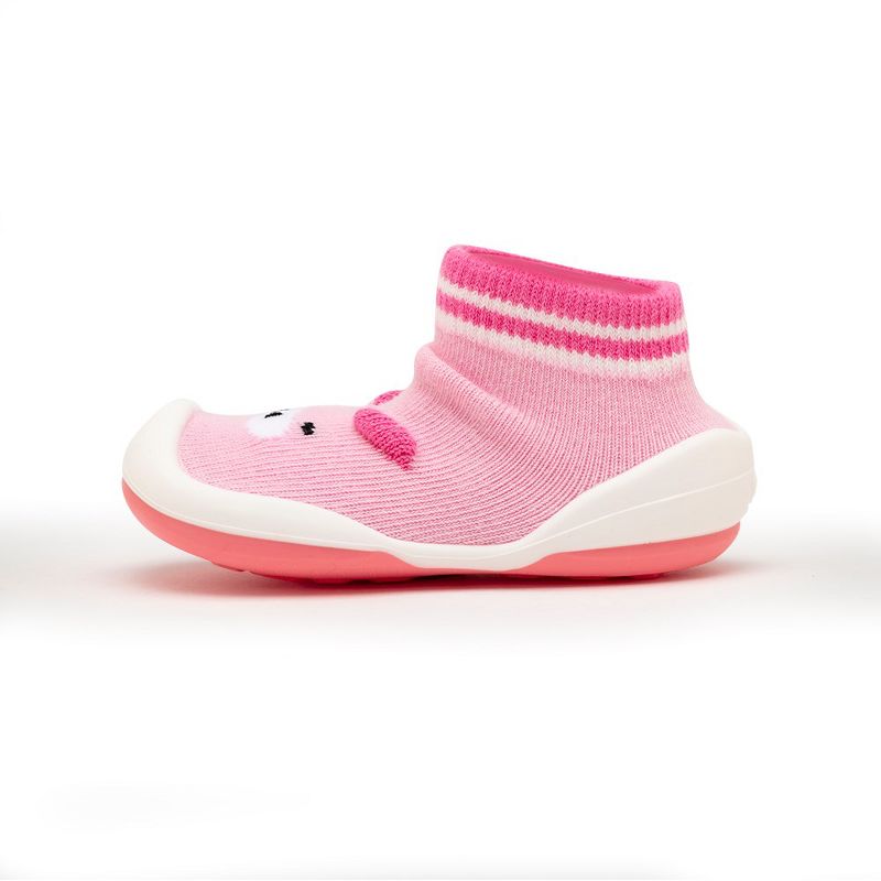 Komuello Baby Girl First Walk Sock Shoes Piglet Pink, 3 of 9