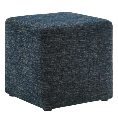Modway Callum 17 in. Square Woven Heathered Fabric Upholstered Ottoman