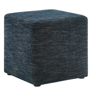 Modway Callum 17 in. Square Woven Heathered Fabric Upholstered Ottoman - 1 of 4