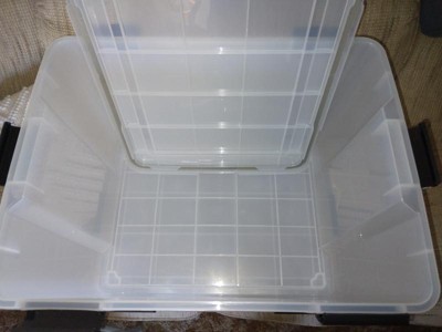 Iris 46qt Weatherpro Plastic Storage Bin Clear With Lid : Target