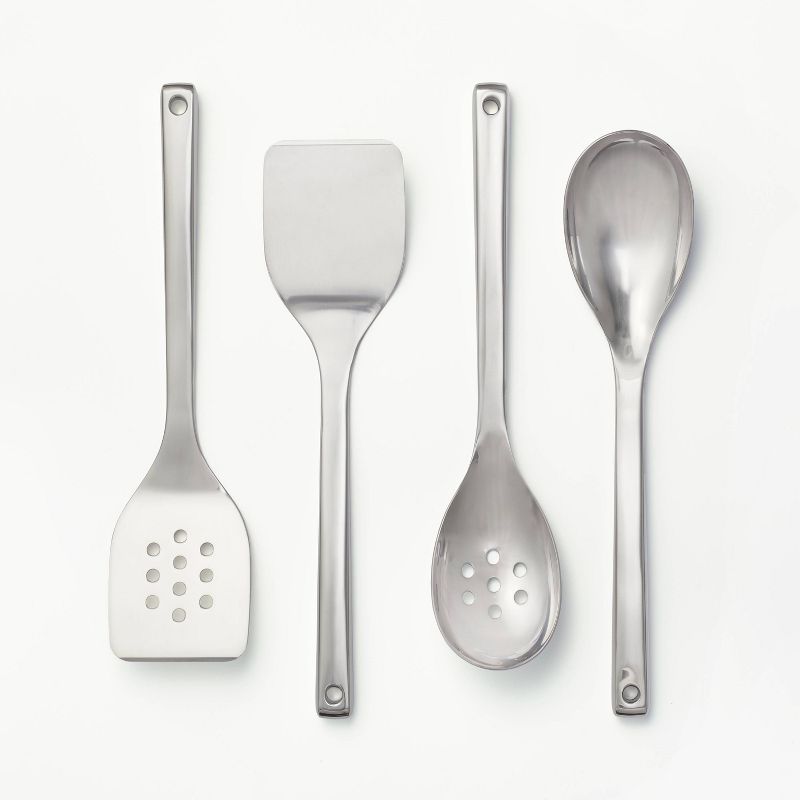 4pc Stainless Steel Kitchen Utensil Set Silver - Figmint&#8482;, 1 of 7