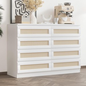 Dresser with 8 Drawer for Bedroom, Double Dresser with Smooth Metal Slide, Modern Wood Chest of Drawers for Entryway, Closet, Living Room - 1 of 4