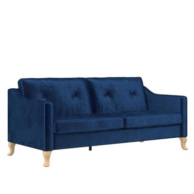 Mr. Kate Tess Sofa with Soft Pocket Coil Cushions, Small Space Living Room  Furniture, Blue Velvet 