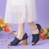 Perphy Denim Open Toe Chunky Heels Slide Sandals - 4 of 4