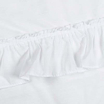Stacey White Ruffled Rod Pocket Swag Valance