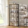6 Tier Industrial Bookshelf, 71 Inch Tall Narrow Wooden Bookcase with Iron Frames, Compact Open Display Shelving Unit, Apartments - 2 of 4
