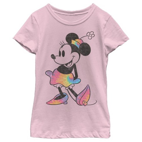 Girl's Mickey & Friends Daisy Duck and Minnie Mouse Graphic Tee Light Pink  Large 