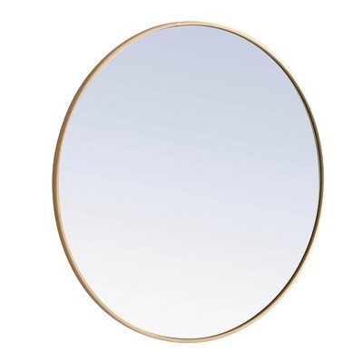 36" Gold Round Metal Bathroom Vanity Mirror