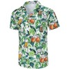 Halloween Men's Floral Print Button-Down Shirt Men's Hawaiian Floral Shirts Tropical Holiday Beach Shirt - 2 of 4