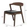 Aukfa Solid Wood Leather Dining Chairs (Set of 2) - Walnut Dining Room Chairs for Kitchen, Living Room and Apartment£¬Black & Brown - 2 of 4