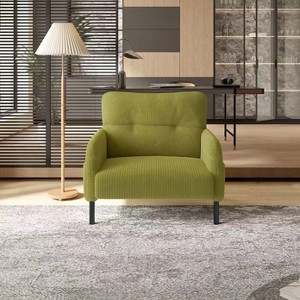 APRILSOUL corduroy fabric, comfortable monochrome single person wide seat chair, suitable for living rooms and bedrooms - 1 of 4
