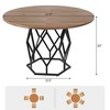 Homhougo 47 Inch Round Dining Table, Farmhouse Dining Kitchen Table for 4-6 People, Kitchen & Dining Room Tables Brown - 2 of 4