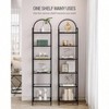 Tempered Glass Bookshelf, Slim Steel Frame 6 Tier Black Bookcase for Bedroom Bathroom Home Office Strong Sturdy Storage Shelf - 3 of 4