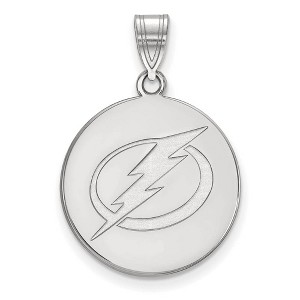 Black Bow Jewelry 10k White Gold Tampa Bay Lightning NHL Large Pendant - 1 of 3