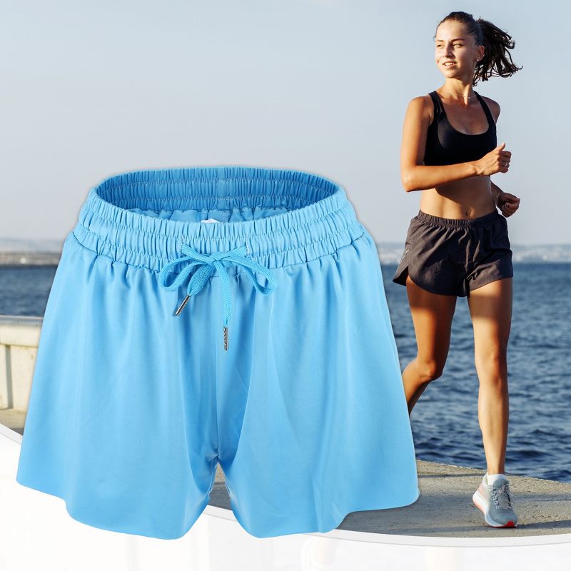Unique Bargains Womens Flowy Running Shorts Casual High Waisted Workout Shorts 1Pc, 2 of 7