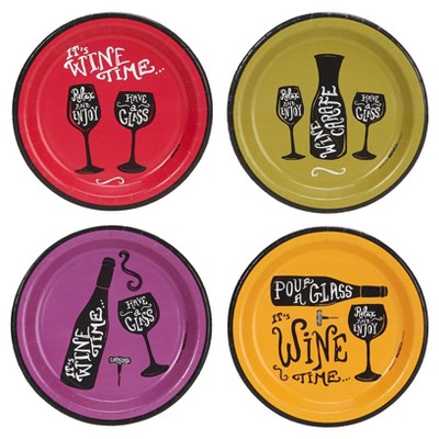 32ct Wine Time Assorted Plates