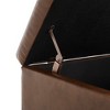 Gulches Brown Faux Fur Storage Bench - Modern Pleated Design with Safety Hinge, Large Storage & Metal Feet, Versatile as Footstool - 3 of 4